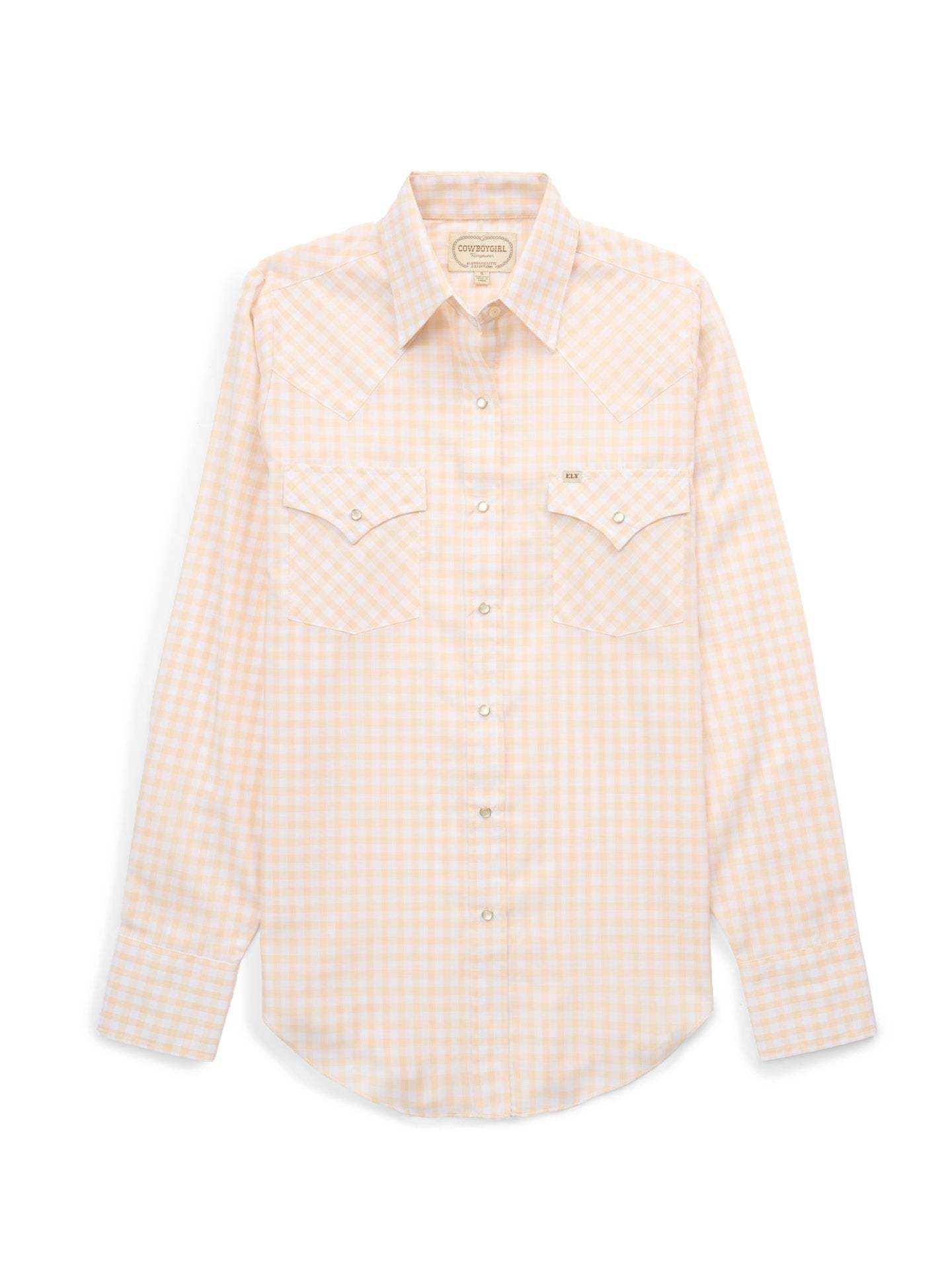 Women's Cowboygirl Buttermilk Gingham Granddaddy Snap Shirt - Ely Cattleman - Flyclothing LLC