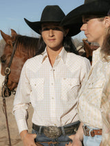 Women's Cowboygirl Buttermilk Gingham Granddaddy Snap Shirt - Ely Cattleman - Flyclothing LLC