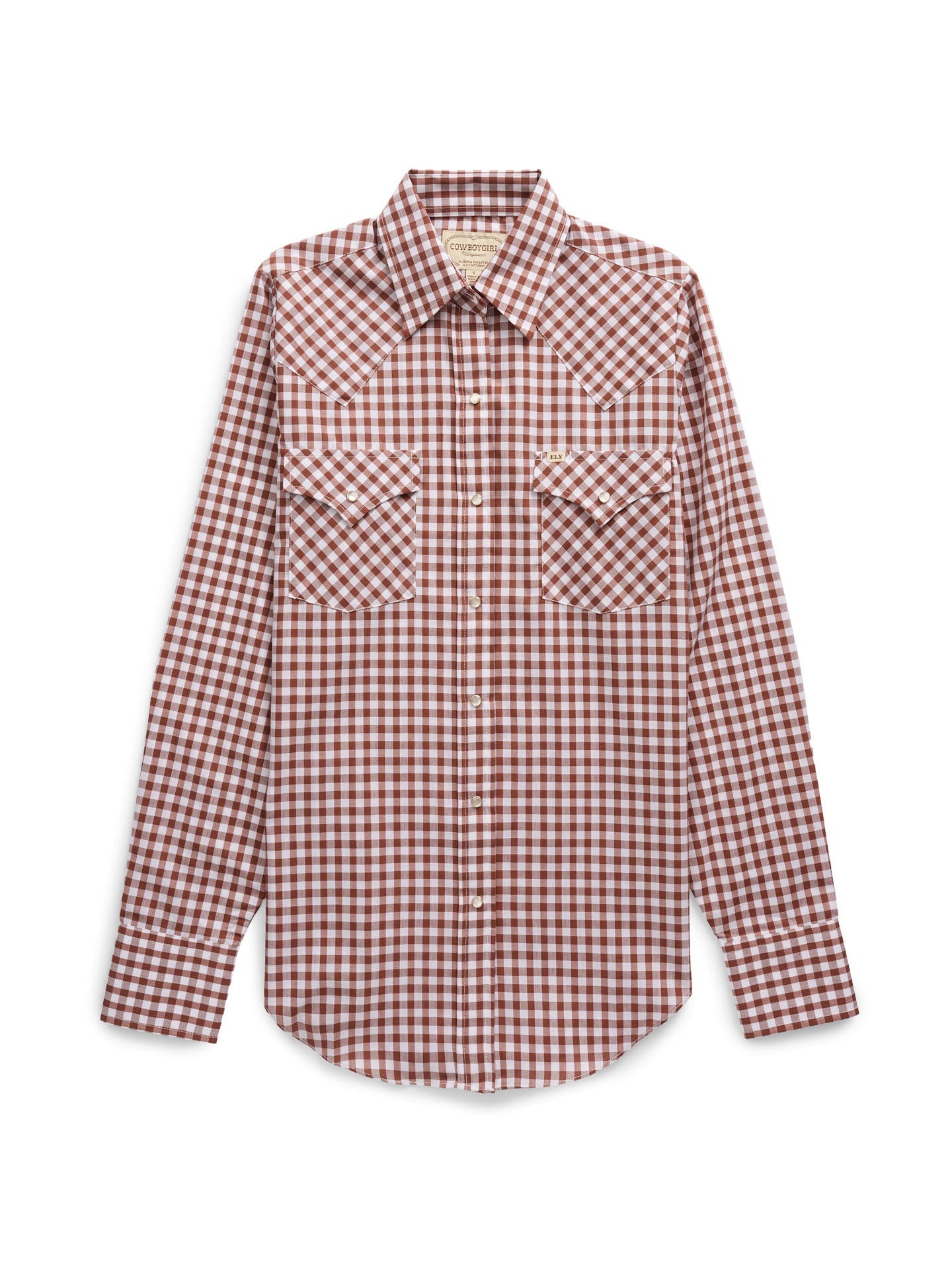 Women's Cowboygirl Ranch Rig Rust Gingham Granddaddy Snap Shirt
