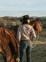 Women's Cowboygirl Ranch Rig Rust Gingham Granddaddy Snap Shirt