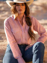 Women's Cowboygirl Blossom Pink Chambray Granddaddy Snap Shirt - Ely Cattleman - Flyclothing LLC