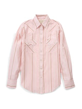 Women's Cowboygirl Blossom Pink Stripe Granddaddy Snap Shirt - Ely Cattleman - Flyclothing LLC