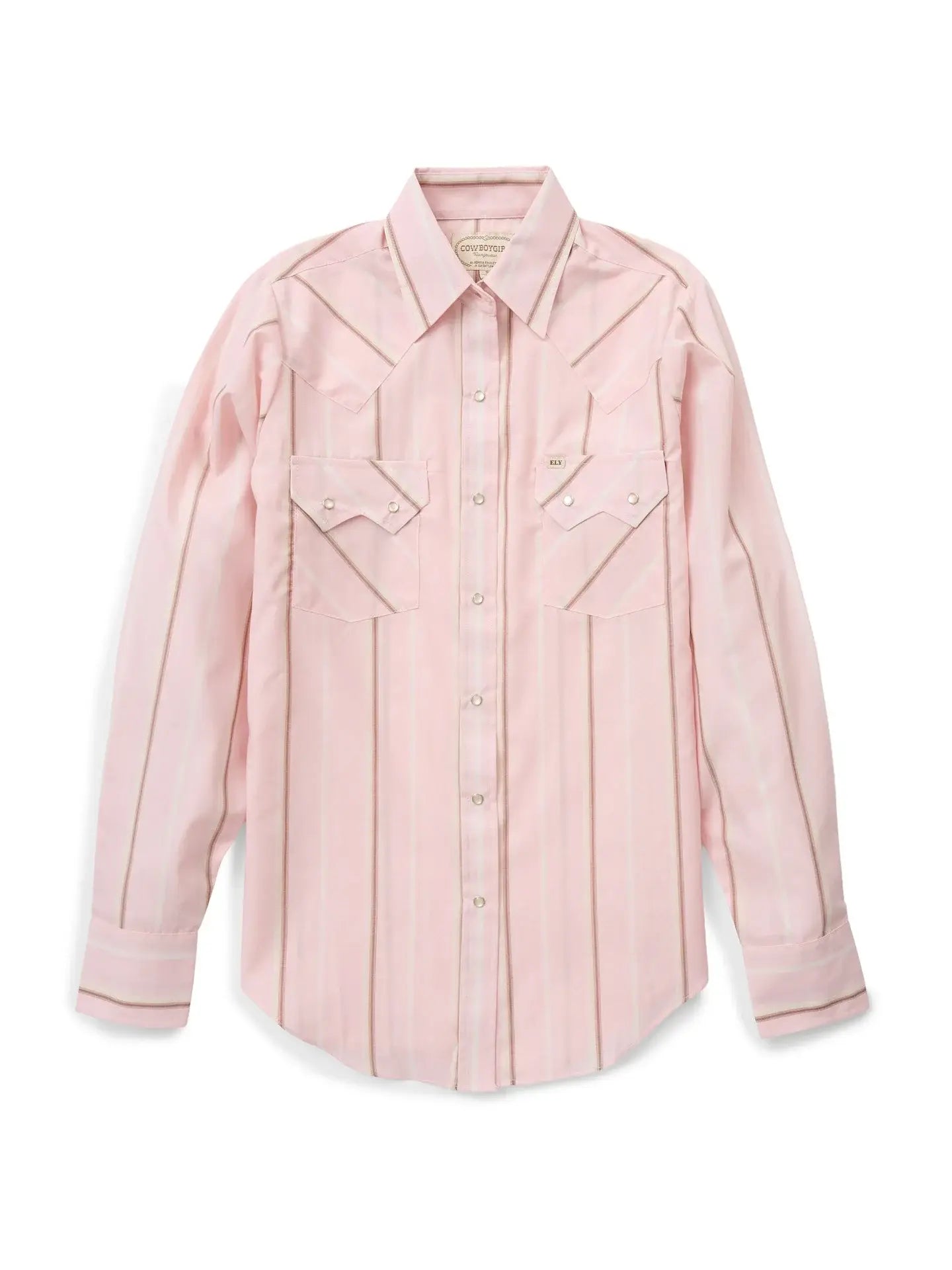 Women's Cowboygirl Blossom Pink Stripe Granddaddy Snap Shirt - Ely Cattleman - Flyclothing LLC