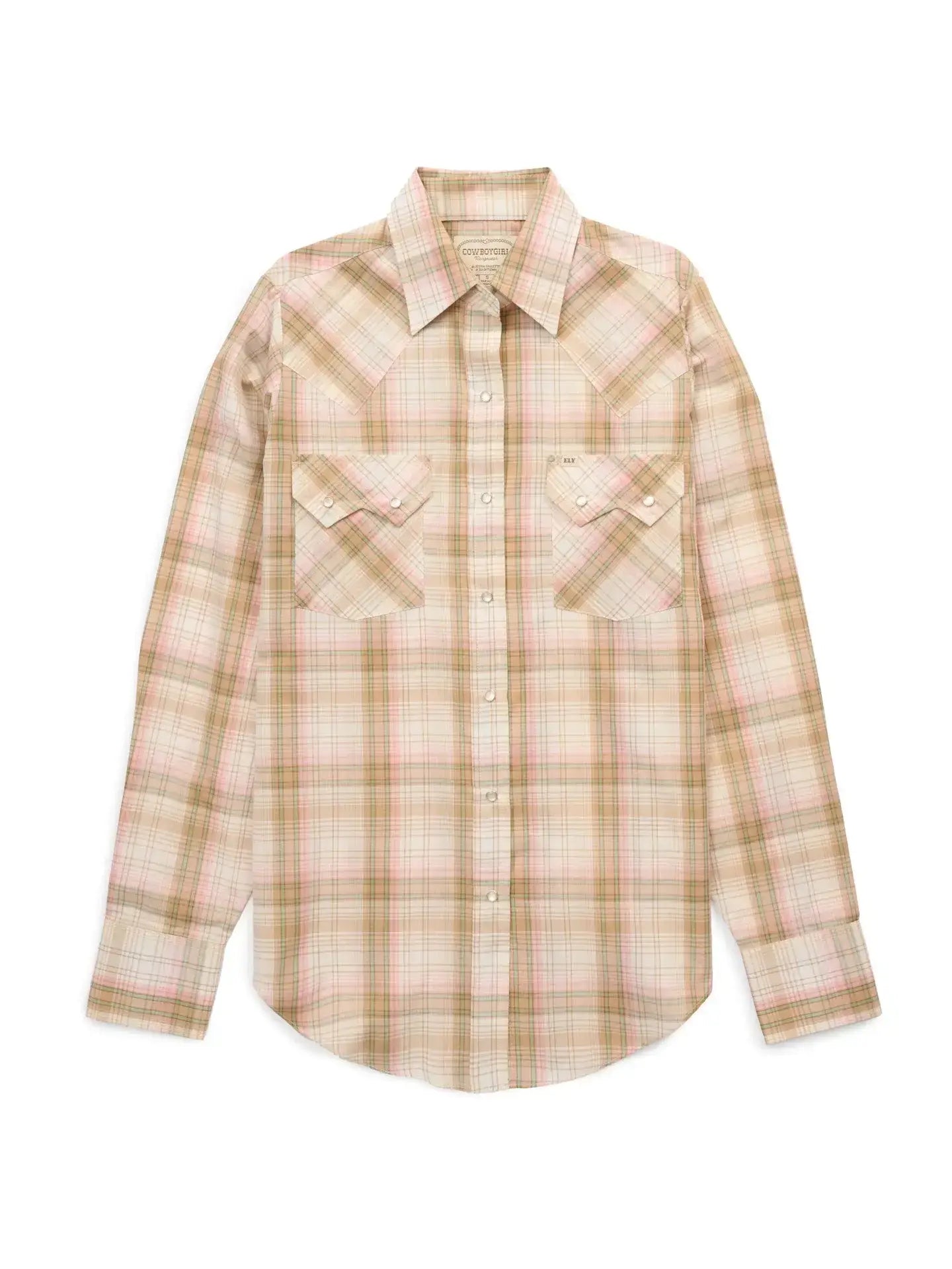 Women's Cowboygirl Buttermilk Plaid Granddaddy Snap Shirt - Ely - Flyclothing LLC