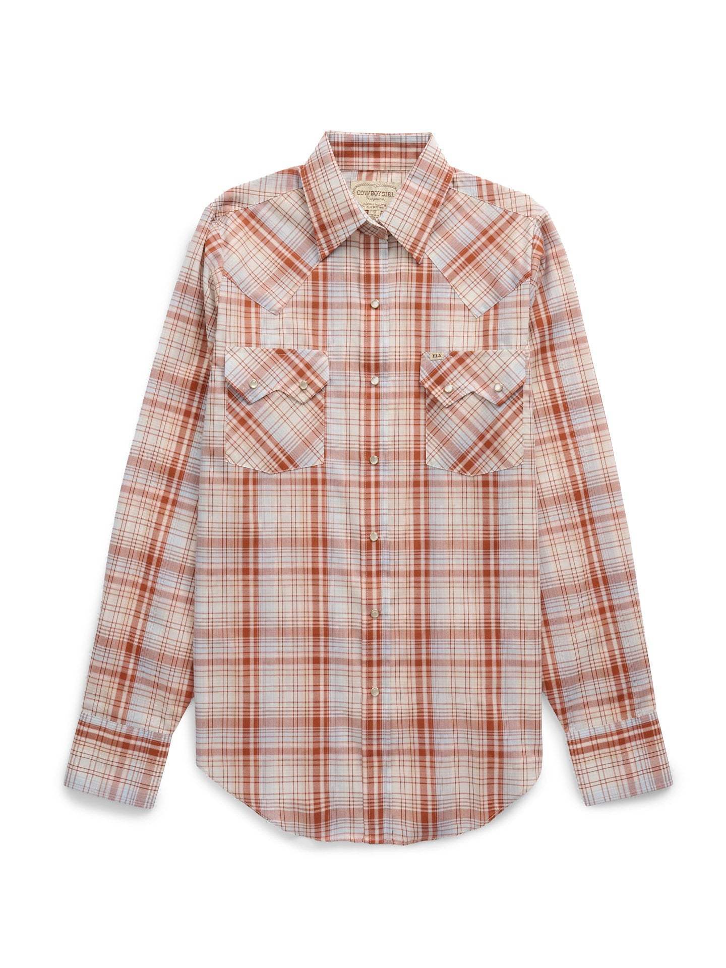 Women's Cowboygirl Ranch Rig Rust Plaid Granddaddy Snap Shirt
