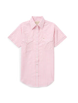Women's Cowboygirl Blossom Pink Gingham Short Sleeve Granddaddy Snap Shirt - Ely Cattleman - Flyclothing LLC