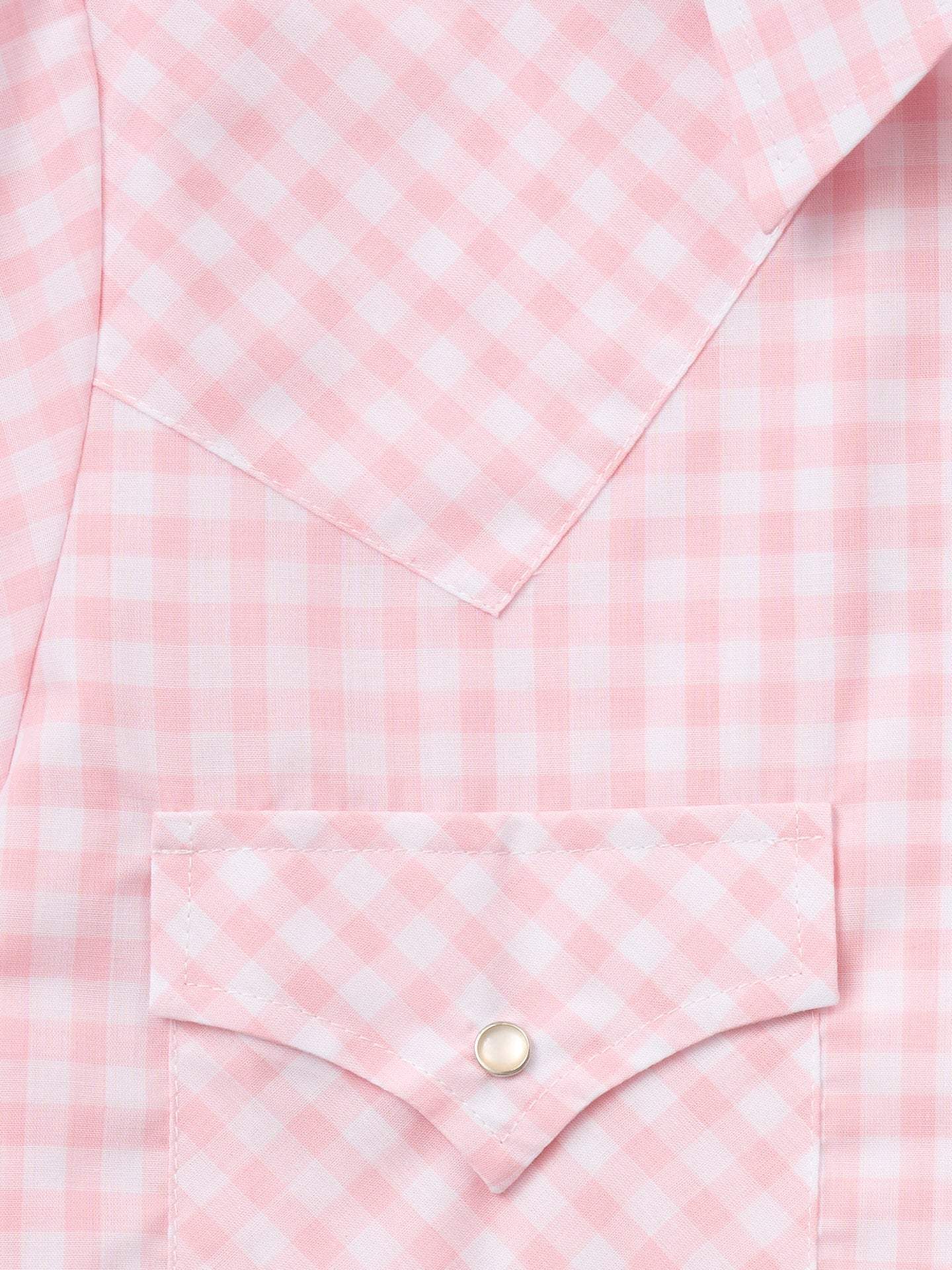 Women's Cowboygirl Blossom Pink Gingham Short Sleeve Granddaddy Snap Shirt - Ely Cattleman - Flyclothing LLC