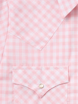 Women's Cowboygirl Blossom Pink Gingham Short Sleeve Granddaddy Snap Shirt - Ely Cattleman - Flyclothing LLC