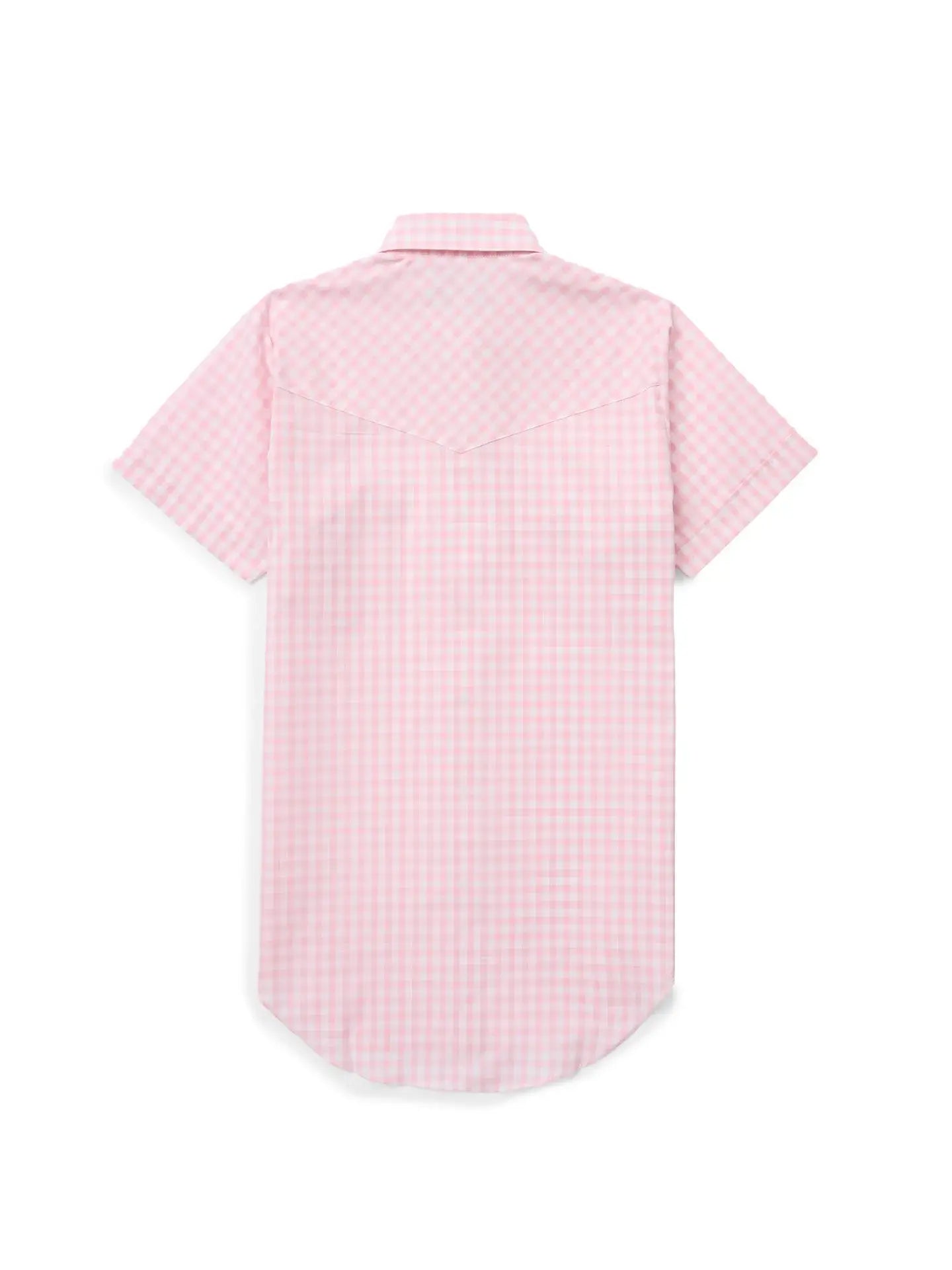 Women's Cowboygirl Blossom Pink Gingham Short Sleeve Granddaddy Snap Shirt - Ely Cattleman - Flyclothing LLC