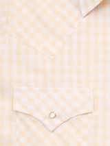 Women's Cowboygirl Buttermilk Gingham Short Sleeve Granddaddy Snap Shirt - Ely - Flyclothing LLC