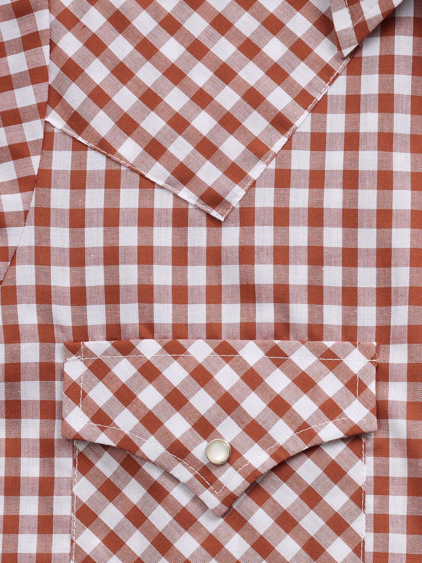Women's Cowboygirl Ranch Rig Rust Gingham Short Sleeve Granddaddy Snap Shirt