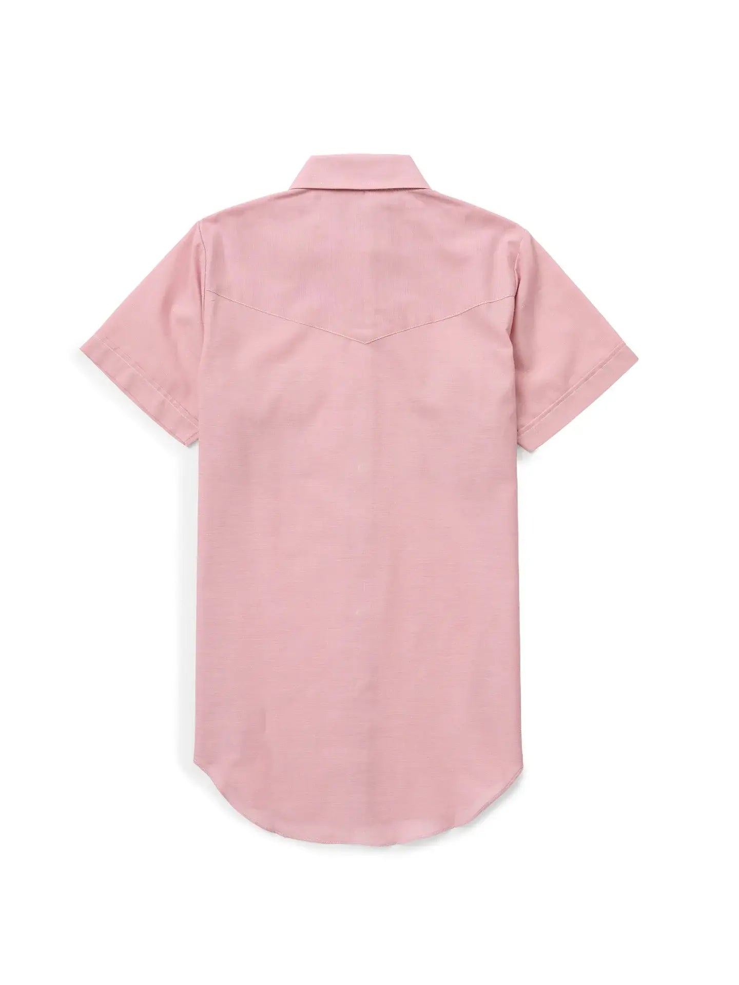 Women's Cowboygirl Blossom Pink Chambray Short Sleeve Granddaddy Snap Shirt - Ely Cattleman - Flyclothing LLC