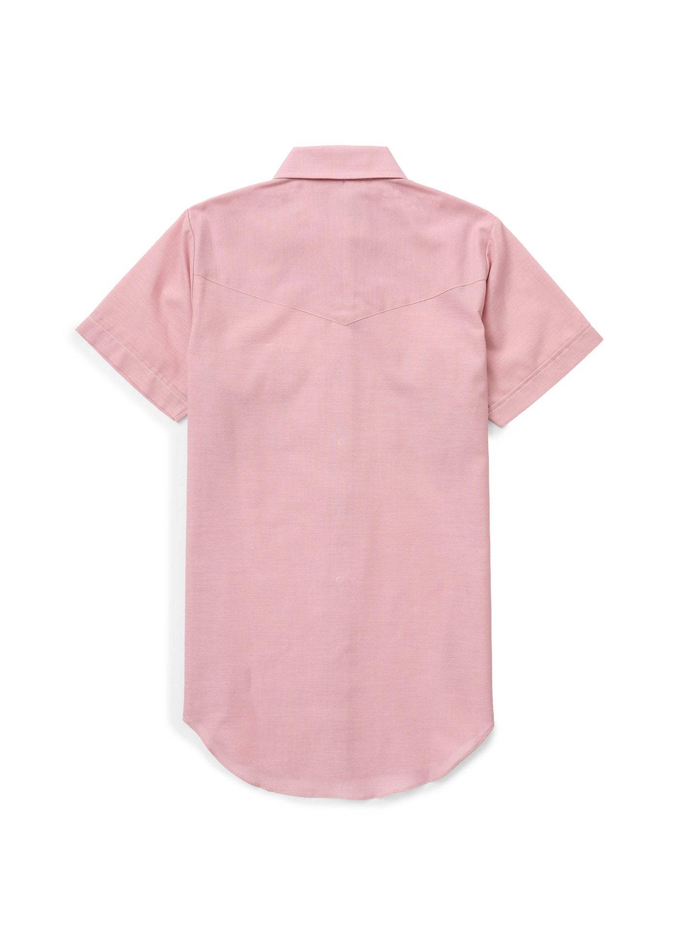 Women's Cowboygirl Blossom Pink Chambray Short Sleeve Granddaddy Snap Shirt - Ely Cattleman - Flyclothing LLC