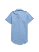 Women's Cowboygirl Blue Chambray Short Sleeve Granddaddy Snap Shirt