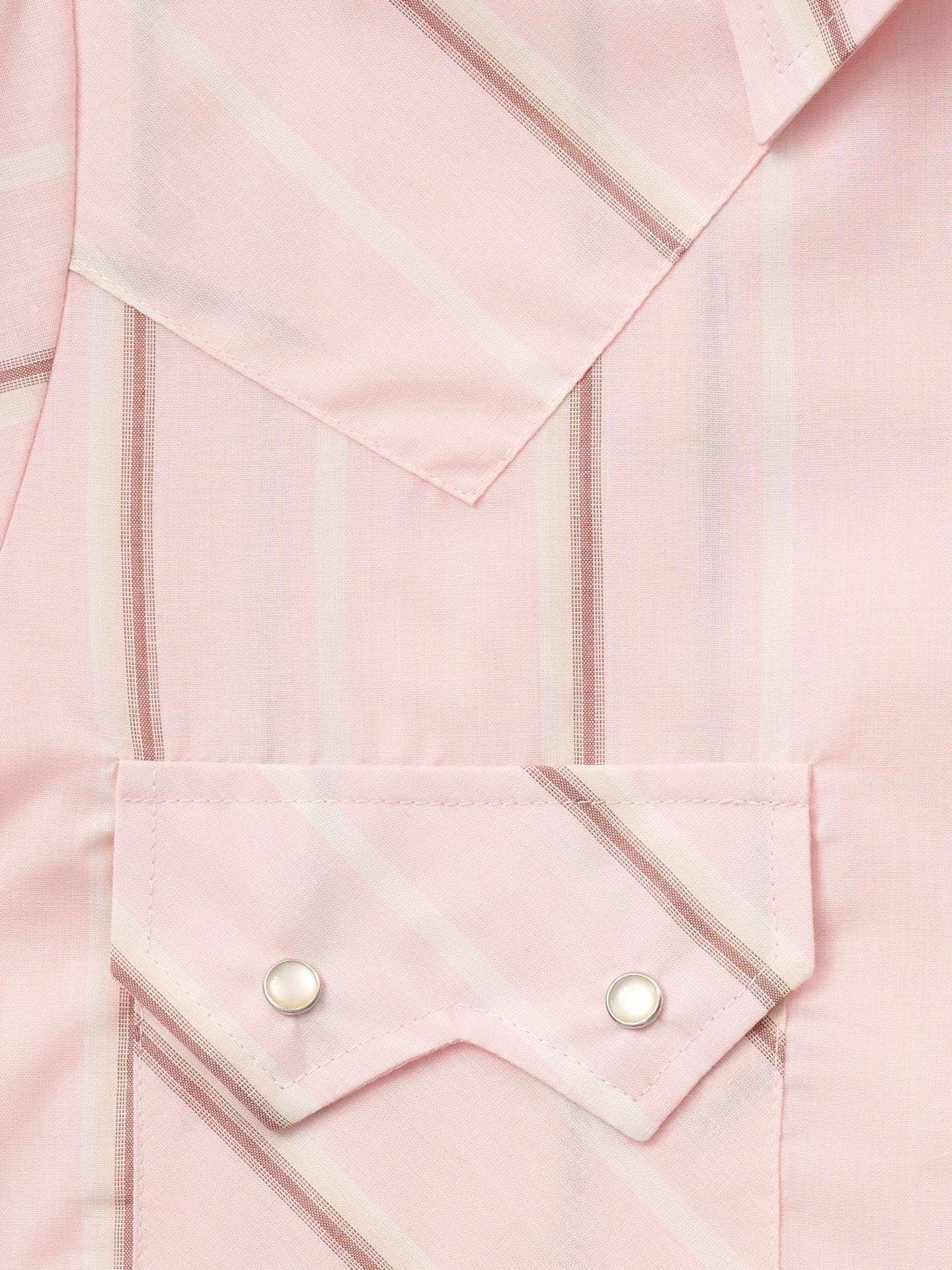 Women's Cowboygirl Blossom Pink Stripe Short Sleeve Granddaddy Snap Shirt - Ely Cattleman - Flyclothing LLC