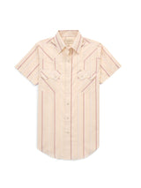 Women's Cowboygirl Buttermilk Stripe Short Sleeve Granddaddy Snap Shirt - Ely Cattleman - Flyclothing LLC