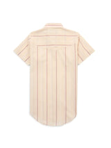 Women's Cowboygirl Buttermilk Stripe Short Sleeve Granddaddy Snap Shirt - Ely - Flyclothing LLC