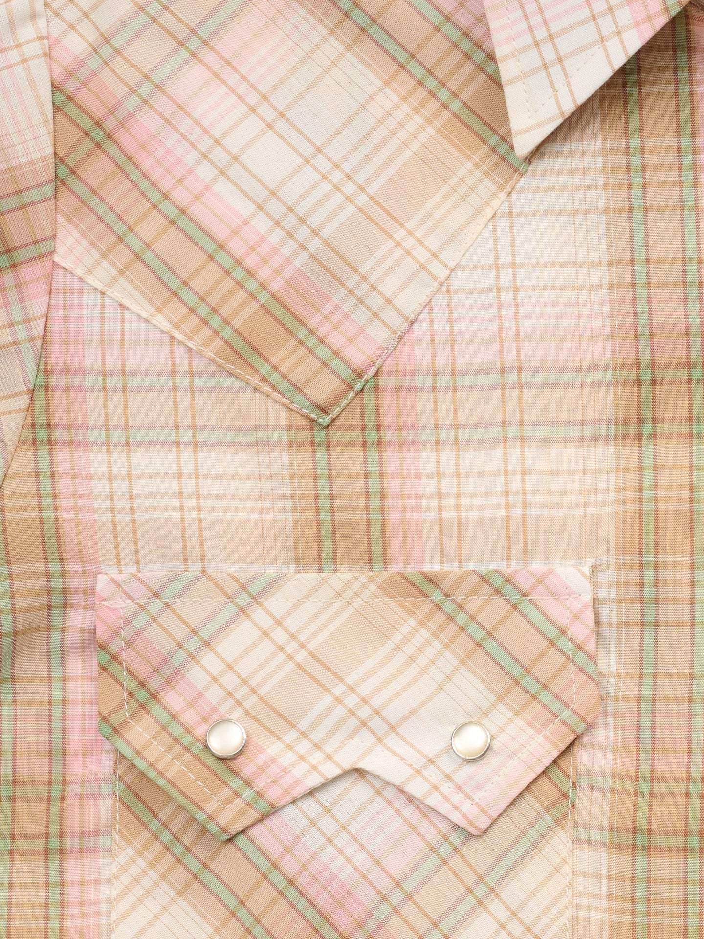 Women's Cowboygirl Buttermilk Plaid Short Sleeve Granddaddy Snap Shirt - Ely - Flyclothing LLC