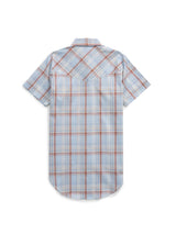Women's Cowboygirl First Light Ride Blue Plaid Short Sleeve Granddaddy Snap Shirt