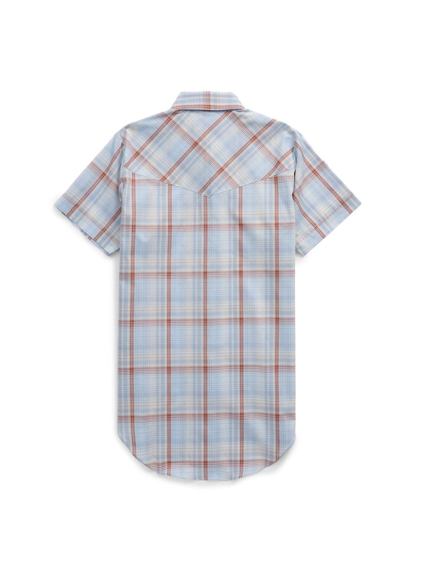 Women's Cowboygirl First Light Ride Blue Plaid Short Sleeve Granddaddy Snap Shirt