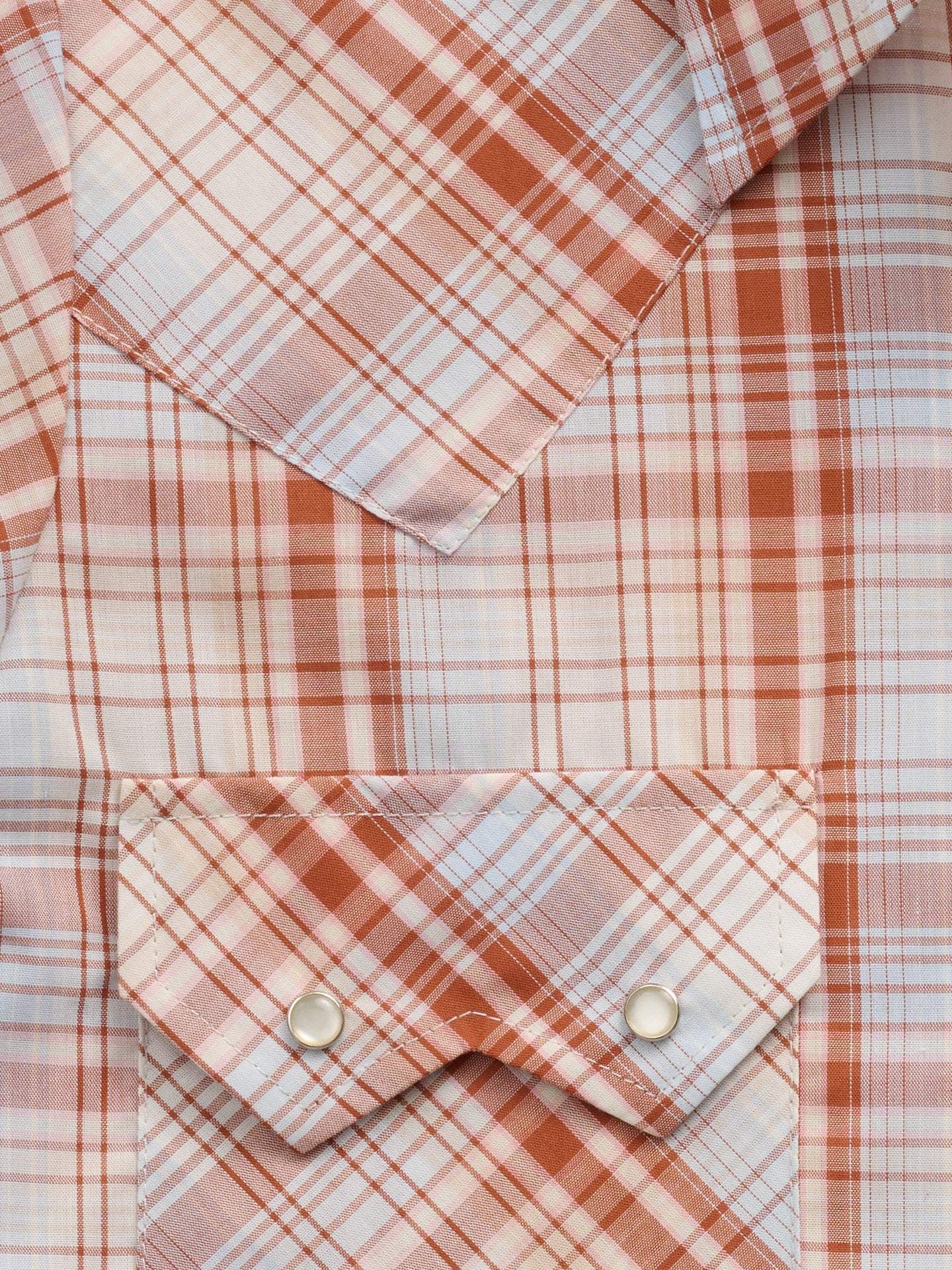 Women's Cowboygirl Ranch Rig Rust Plaid Short Sleeve Granddaddy Snap Shirt - Ely Cattleman - Flyclothing LLC