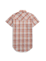 Women's Cowboygirl Ranch Rig Rust Plaid Short Sleeve Granddaddy Snap Shirt - Ely Cattleman - Flyclothing LLC