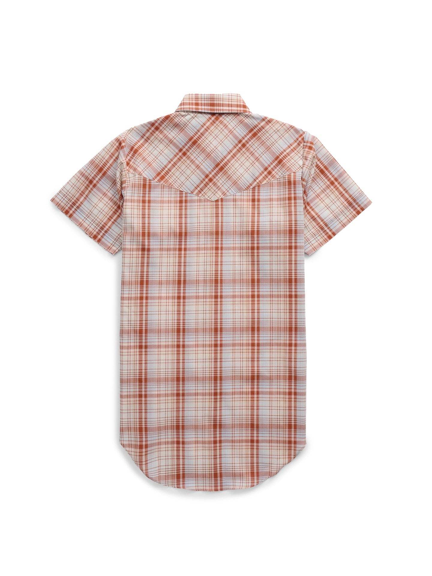 Women's Cowboygirl Ranch Rig Rust Plaid Short Sleeve Granddaddy Snap Shirt - Ely Cattleman - Flyclothing LLC