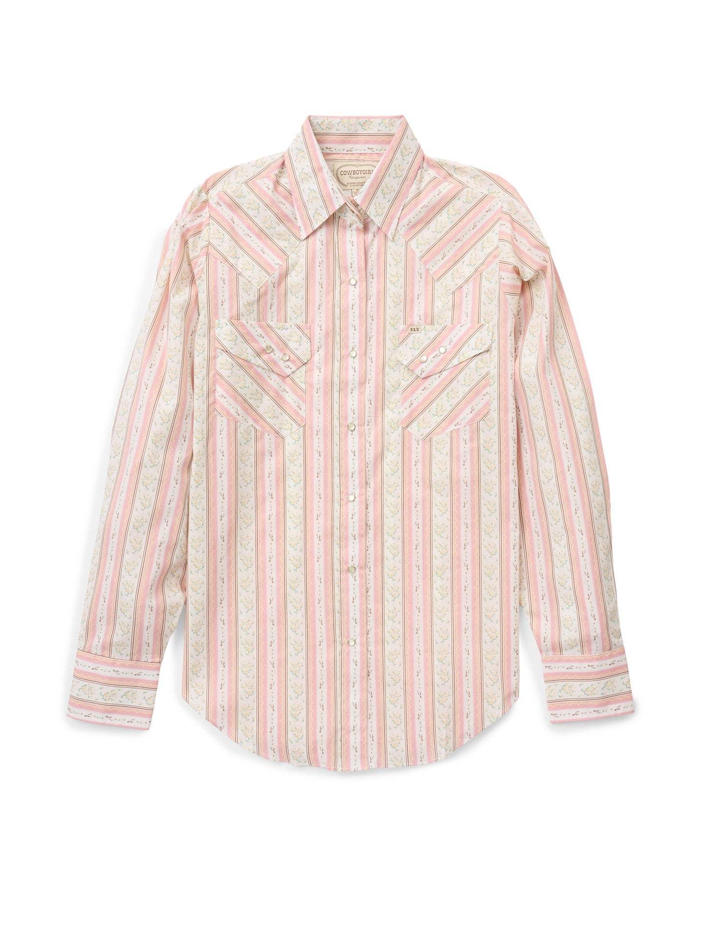 Women's Cowboygirl Blossom Pink Spurs Print Granddaddy Snap Shirt - Ely Cattleman - Flyclothing LLC