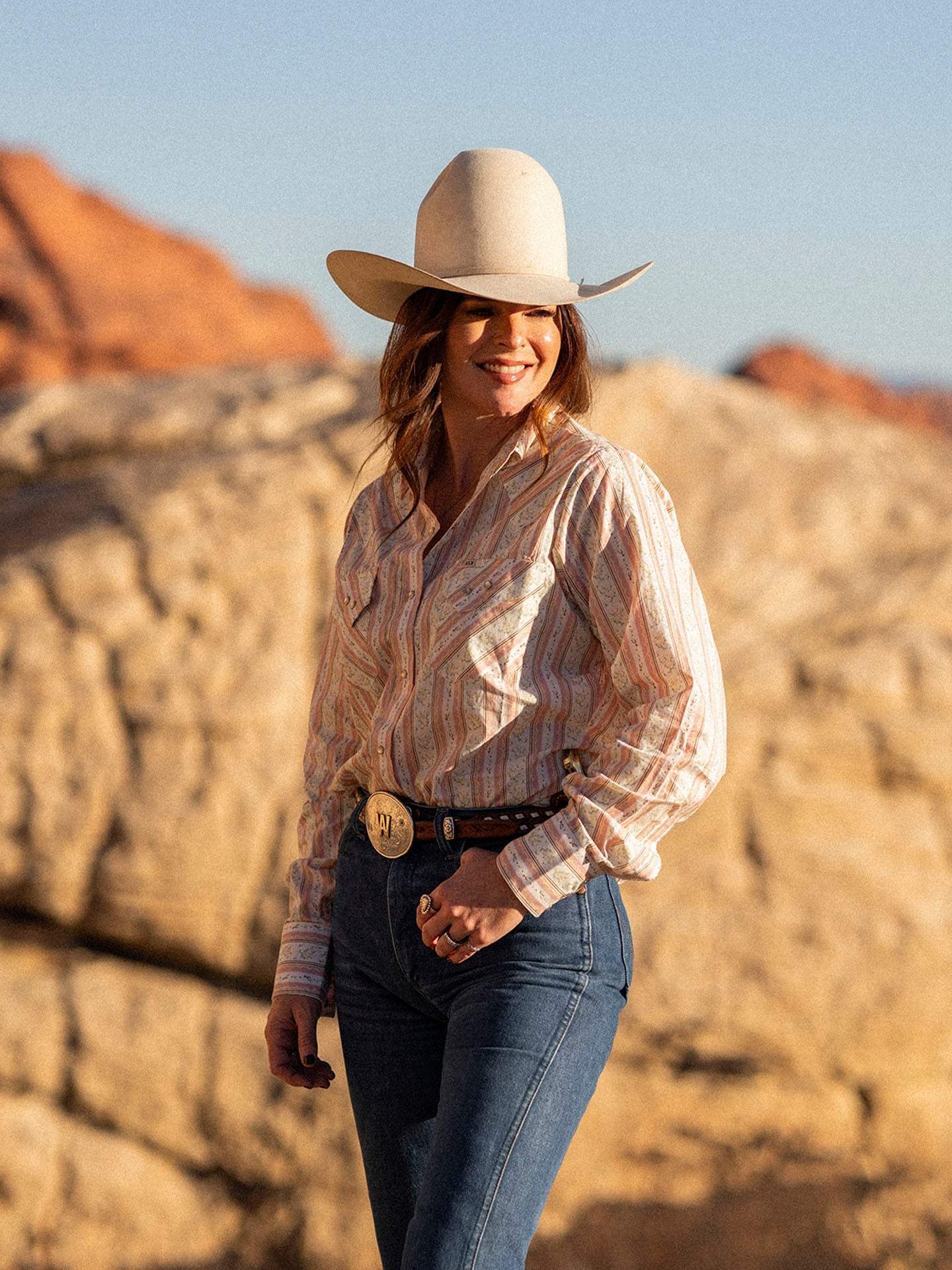 Women's Cowboygirl Blossom Pink Spurs Print Granddaddy Snap Shirt - Ely Cattleman - Flyclothing LLC