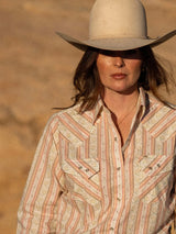 Women's Cowboygirl Blossom Pink Spurs Print Granddaddy Snap Shirt - Ely Cattleman - Flyclothing LLC