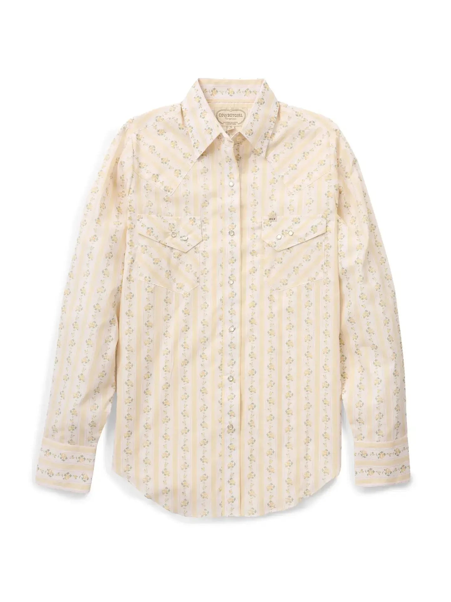 Women's Cowboygirl Buttermilk Rose Print Granddaddy Snap Shirt - Ely - Flyclothing LLC