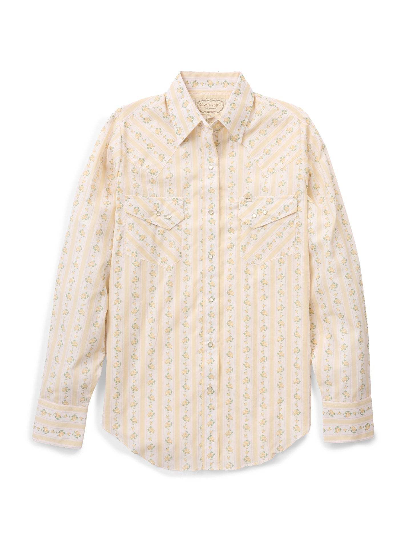 Women's Cowboygirl Buttermilk Rose Print Granddaddy Snap Shirt - Ely Cattleman - Flyclothing LLC
