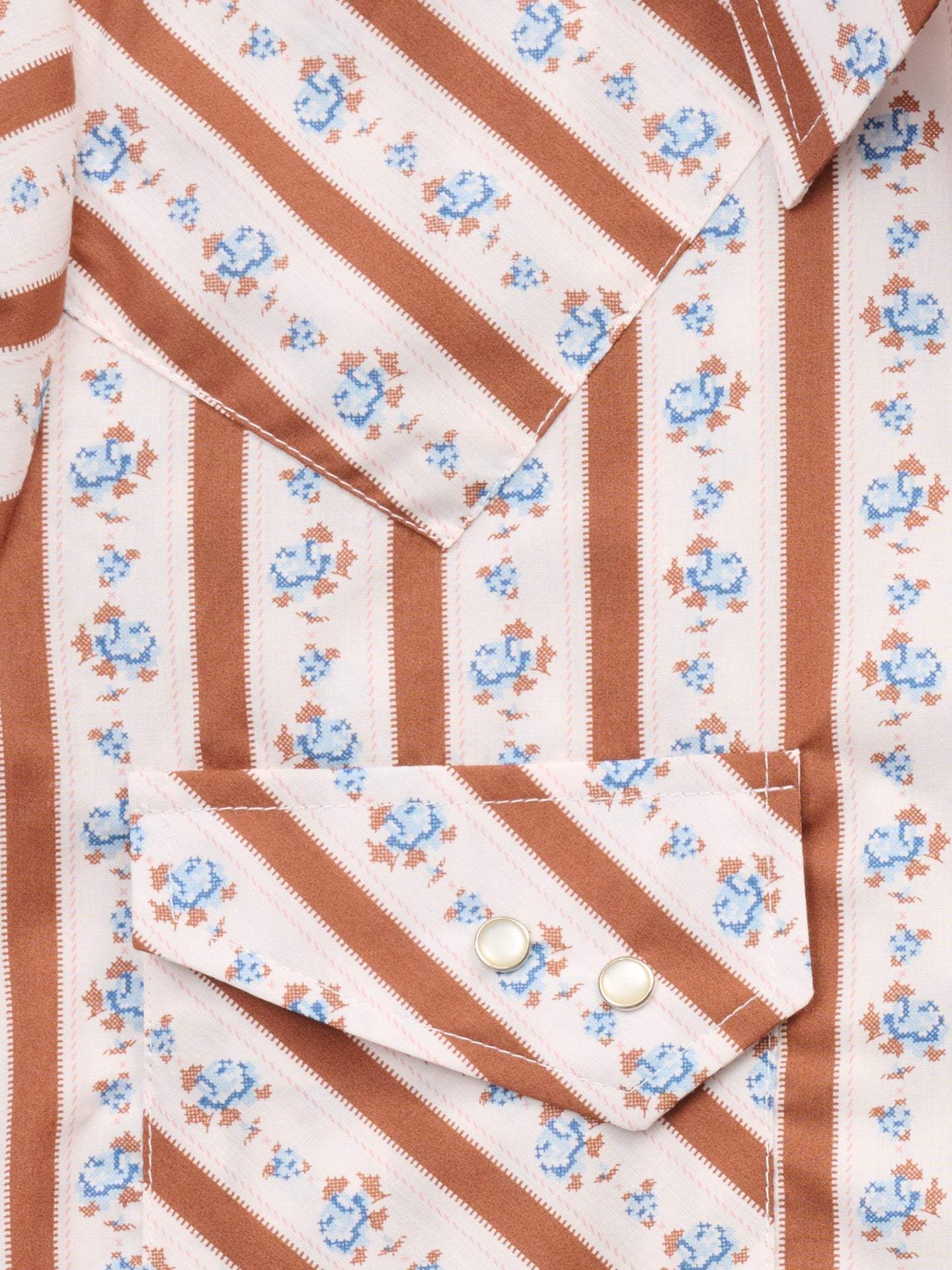 Women's Cowboygirl Ranch Rig Rust Rose Stripe Print Granddaddy Snap Shirt - Ely Cattleman - Flyclothing LLC