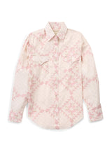 Women's Cowboygirl Blossom Pink Quilt Print Granddaddy Snap Shirt - Ely Cattleman - Flyclothing LLC