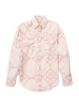 Women's Cowboygirl Blossom Pink Quilt Print Granddaddy Snap Shirt - Ely Cattleman - Flyclothing LLC