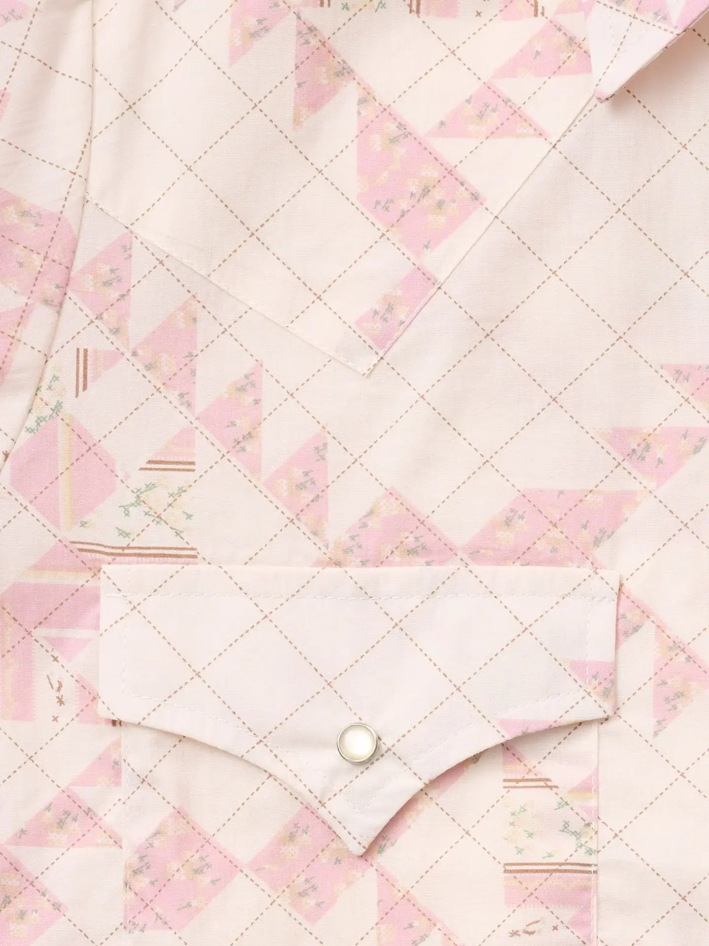 Women's Cowboygirl Blossom Pink Quilt Print Granddaddy Snap Shirt - Ely Cattleman - Flyclothing LLC