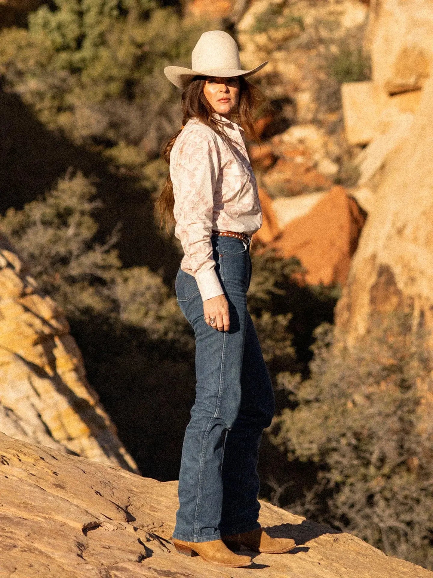 Women's Cowboygirl Blossom Pink Quilt Print Granddaddy Snap Shirt - Ely Cattleman - Flyclothing LLC