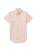 Women's Cowboygirl Blossom Pink Short Sleeve Spurs Print Granddaddy Snap Shirt - Ely Cattleman - Flyclothing LLC