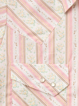 Women's Cowboygirl Blossom Pink Short Sleeve Spurs Print Granddaddy Snap Shirt - Ely Cattleman - Flyclothing LLC