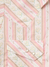 Women's Cowboygirl Blossom Pink Short Sleeve Spurs Print Granddaddy Snap Shirt - Ely Cattleman - Flyclothing LLC