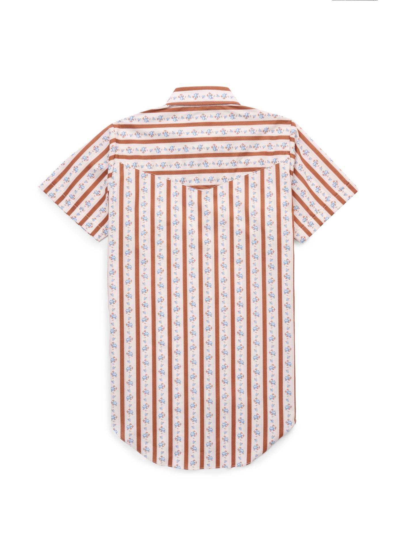 Women's Cowboygirl Ranch Rig Rust Short Sleeve Rose Print Granddaddy Snap Shirt - Ely Cattleman - Flyclothing LLC