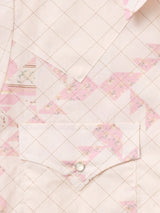 Women's Cowboygirl Blossom Pink Quilt Short Sleeve Granddaddy Snap Shirt - Ely Cattleman - Flyclothing LLC