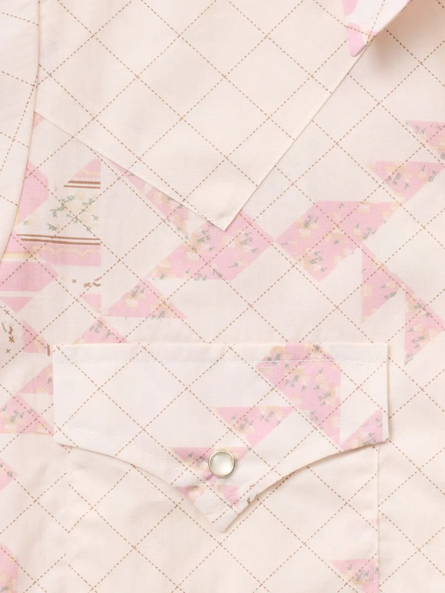 Women's Cowboygirl Blossom Pink Quilt Short Sleeve Granddaddy Snap Shirt - Ely Cattleman - Flyclothing LLC