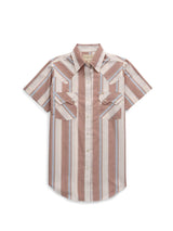 Women's Cowboygirl Ranch Rig Rust Stripe Short Sleeve Granddaddy Snap Shirt - Ely Cattleman - Flyclothing LLC