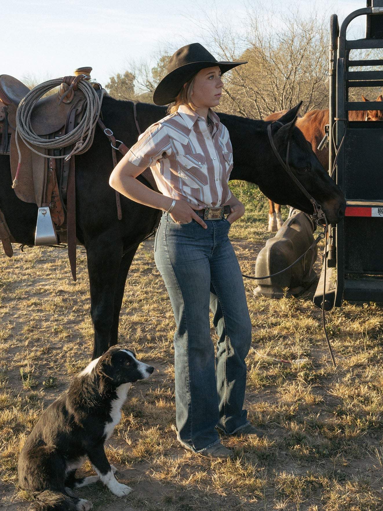 Women's Cowboygirl Ranch Rig Rust Stripe Short Sleeve Granddaddy Snap Shirt - Ely Cattleman - Flyclothing LLC