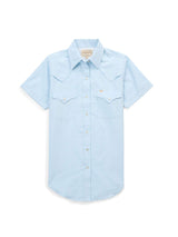 Women's Cowboygirl First Light Ride Blue Vented Short Sleeve Granddaddy Snap Shirt - Ely Cattleman - Flyclothing LLC
