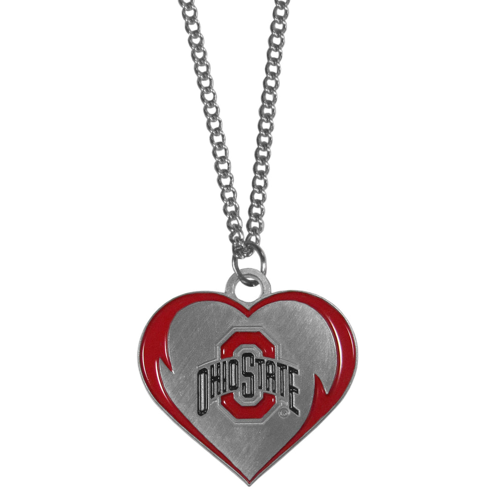 Ohio St. Buckeyes Heart Necklace