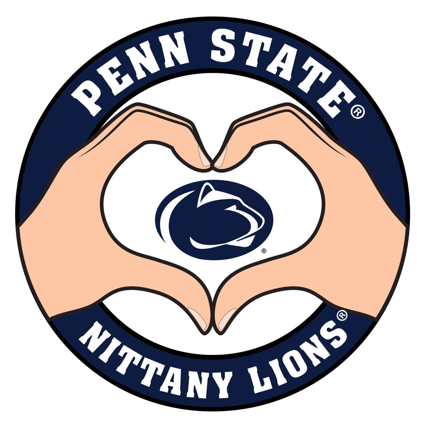 Penn St. Nittany Lions Heart Hands Decal