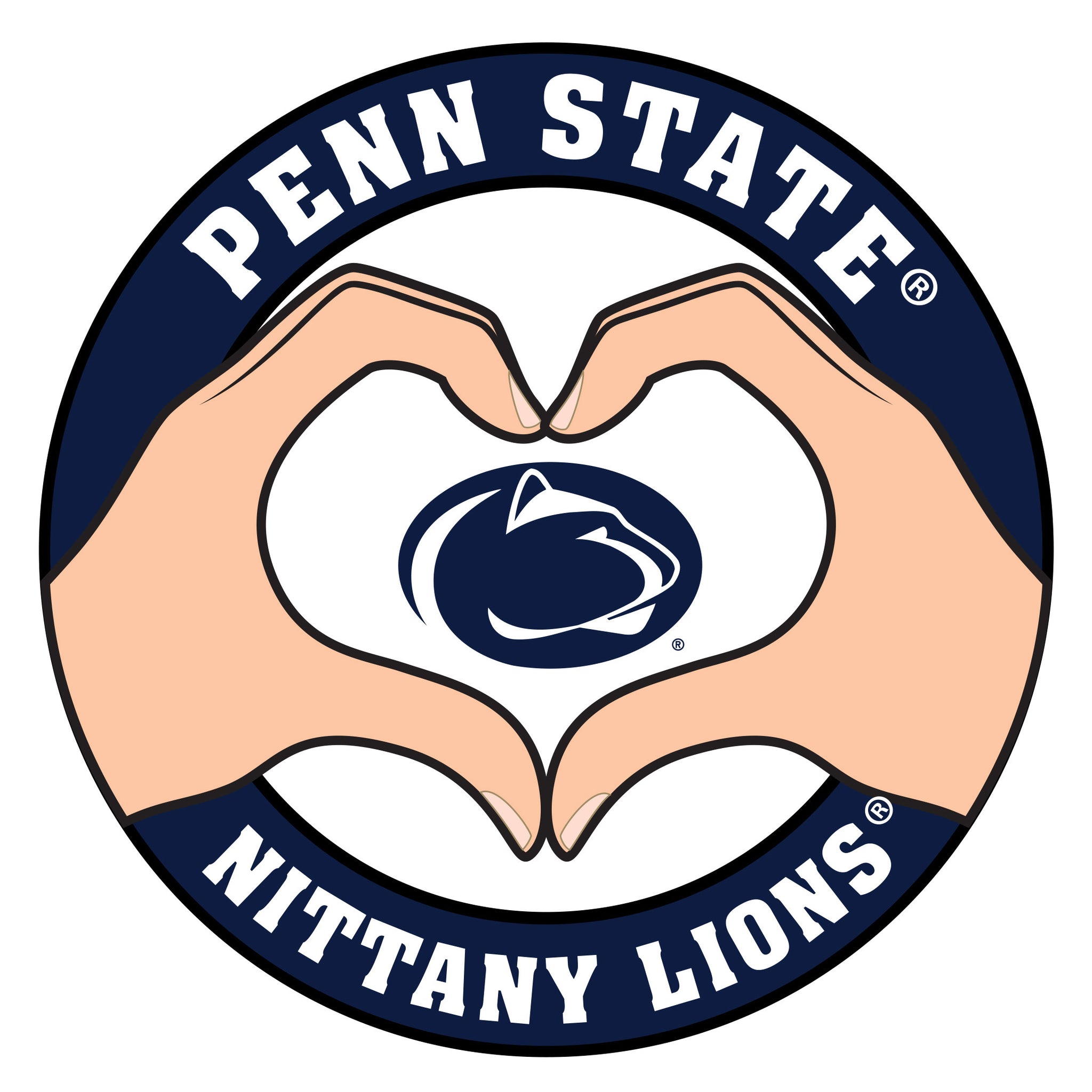 Penn St. Nittany Lions Heart Hands Decal