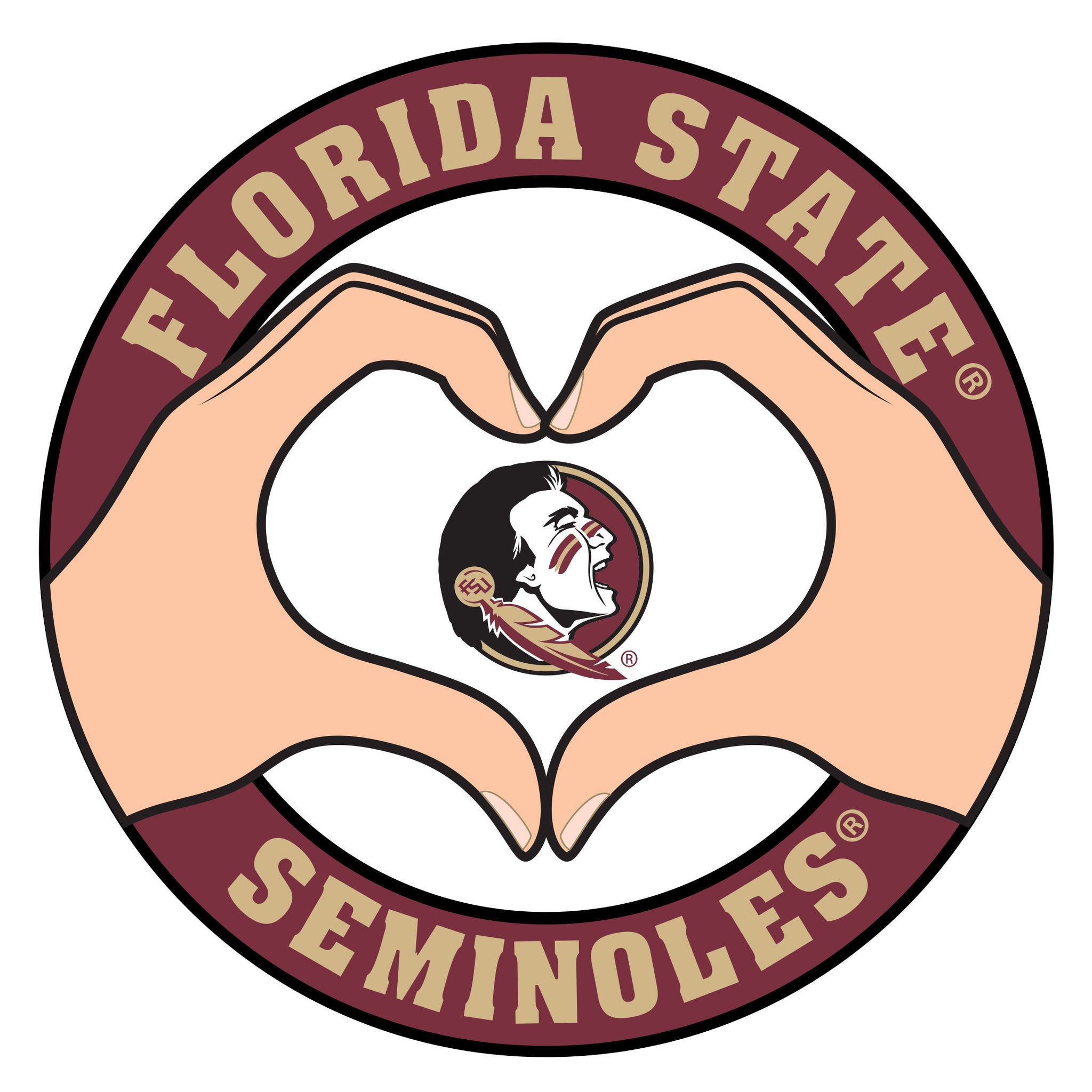 Florida St. Seminoles Heart Hands Decal